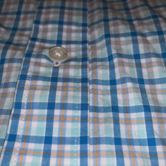 Southern Shirt Button Down Shirt Mens Small Blue Orange Plaid Long Sleeve - Picture 3 of 8